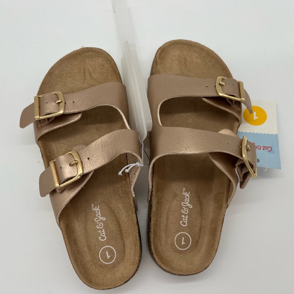 Cat And Jack Slip On Slide Sandal Kids Rose Gold Girls - Picture 4 of 6